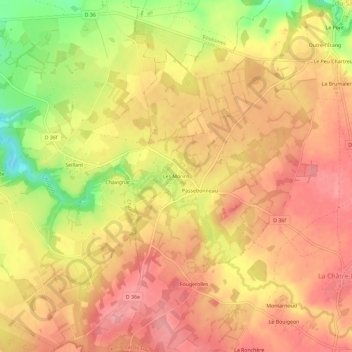 Carte topographique Les Morins, altitude, relief