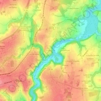 Carte topographique La Menardais, altitude, relief