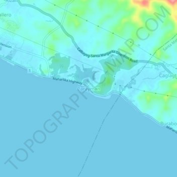 Carte topographique Carayman, altitude, relief
