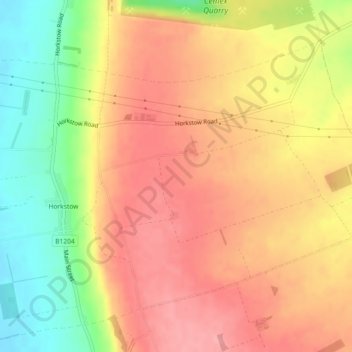 Carte topographique Howkstow Wolds, altitude, relief