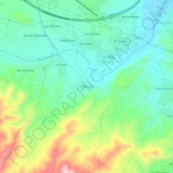Carte topographique El Rincón, altitude, relief