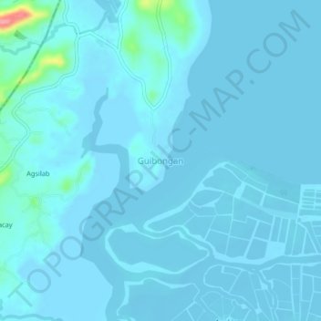 Carte topographique Guibongan, altitude, relief