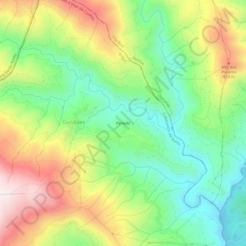 Carte topographique Penedo, altitude, relief