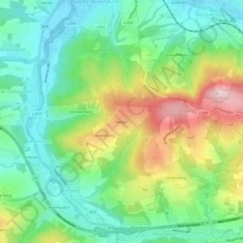 Carte topographique Haagen, altitude, relief