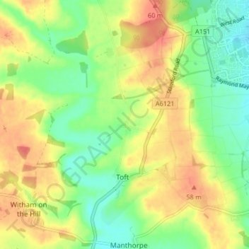 Carte topographique Lound, altitude, relief