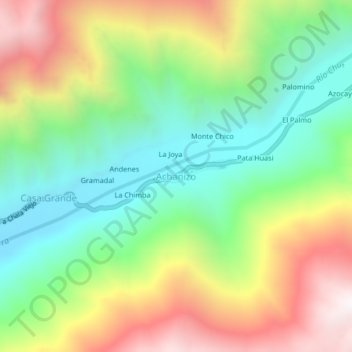 Carte topographique Achanizo, altitude, relief