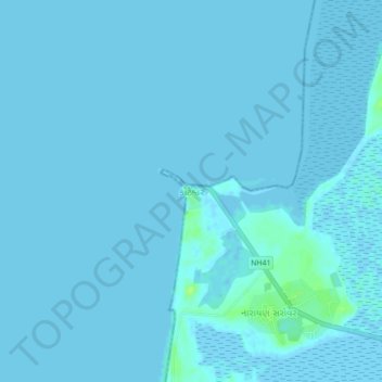 Carte topographique Koteshwar, altitude, relief