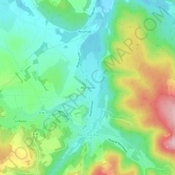 Carte topographique Raon Basse, altitude, relief