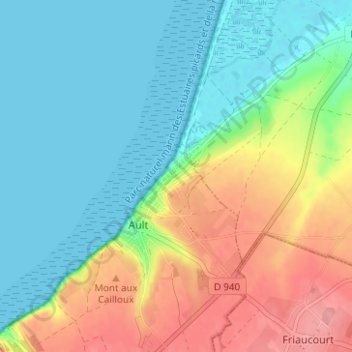 Carte topographique Onival, altitude, relief