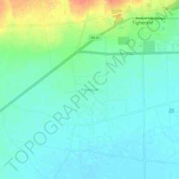 Carte topographique Karaouat, altitude, relief
