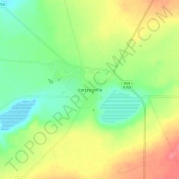 Carte topographique Hertzogville, altitude, relief