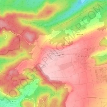 Carte topographique Brittheim, altitude, relief