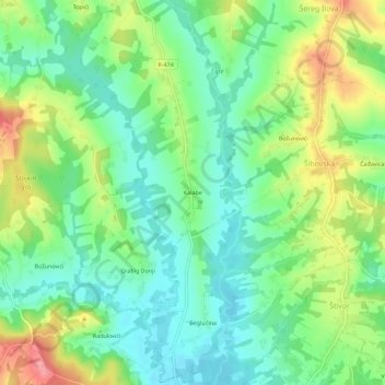 Carte topographique Kalabe, altitude, relief
