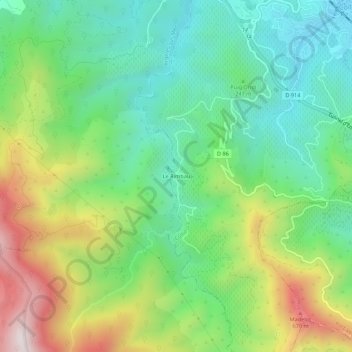 Carte topographique Le Rimbau, altitude, relief