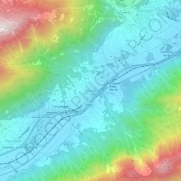 Carte topographique Marter, altitude, relief