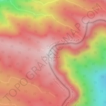 Carte topographique Point Lookout, altitude, relief