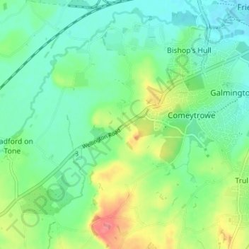 Carte topographique Rumwell, altitude, relief