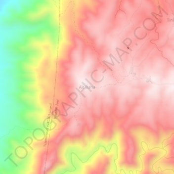 Carte topographique Ait Baha, altitude, relief