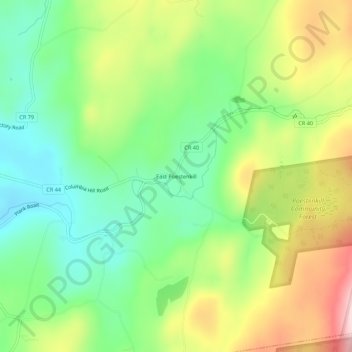 Carte topographique East Poestenkill, altitude, relief