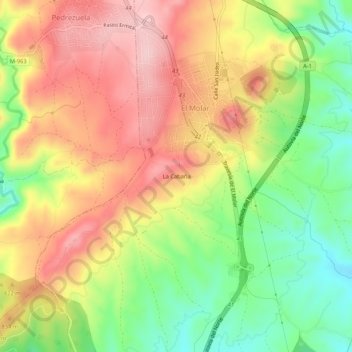 Carte topographique La Cabaña, altitude, relief