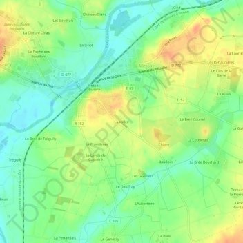 Carte topographique La Vallée, altitude, relief