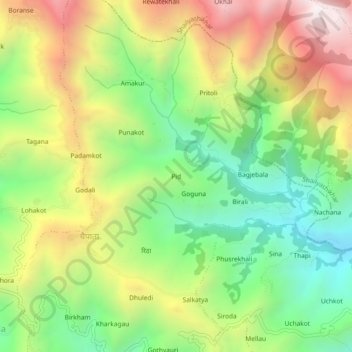 Carte topographique Pid, altitude, relief