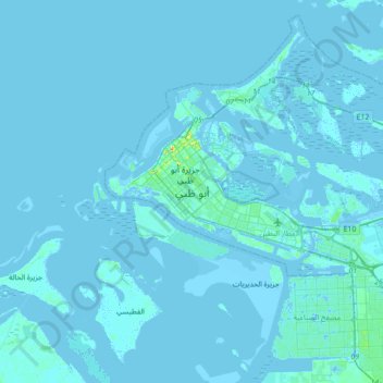 Carte topographique Abou Dabi, altitude, relief