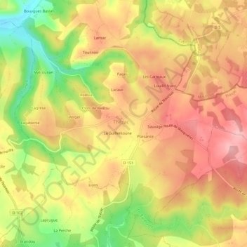 Carte topographique Clau de Lagleyse, altitude, relief