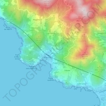 Carte topographique Serra, altitude, relief