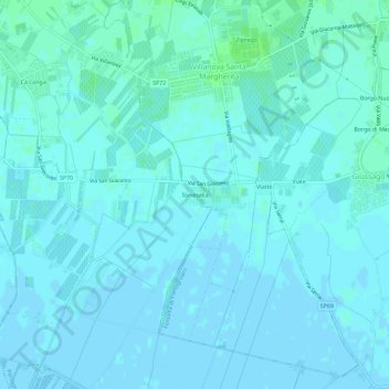 Carte topographique Torresella, altitude, relief
