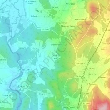 Carte topographique Framán, altitude, relief