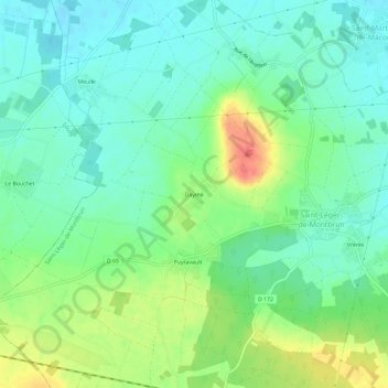 Carte topographique Daymé, altitude, relief
