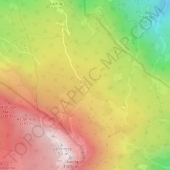 Carte topographique Pagomakurre, altitude, relief