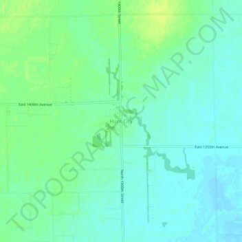 Carte topographique Hunt City, altitude, relief