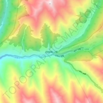 Carte topographique Siguniangshan, altitude, relief