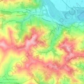 Carte topographique Rolasco, altitude, relief