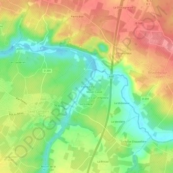 Carte topographique Paimparé, altitude, relief