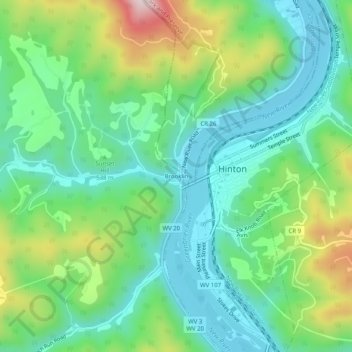 Carte topographique Brooklin, altitude, relief