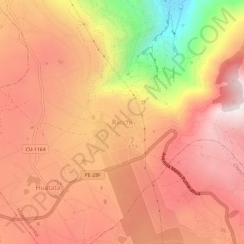 Carte topographique Racchi, altitude, relief