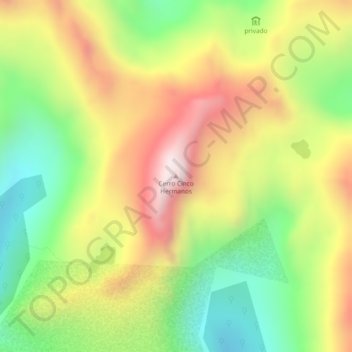 Carte topographique Cerro Cinco Hermanos, altitude, relief