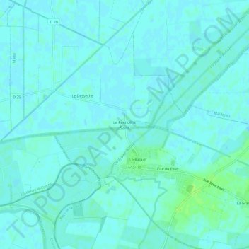 Carte topographique Le Pont de la Route, altitude, relief