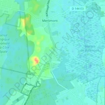 Carte topographique L'Épy, altitude, relief