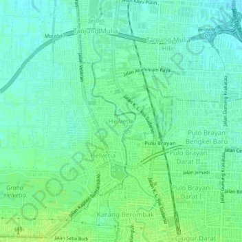 Carte topographique Helvetia, altitude, relief