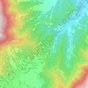 Carte topographique Montescotto, altitude, relief