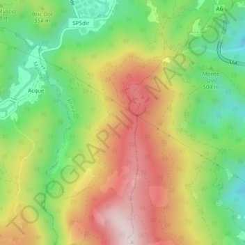 Carte topographique Consevola, altitude, relief