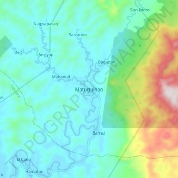 Carte topographique Matuguinao, altitude, relief