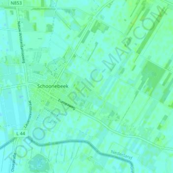 Carte topographique Middendorp, altitude, relief