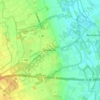 Carte topographique Wankum, altitude, relief