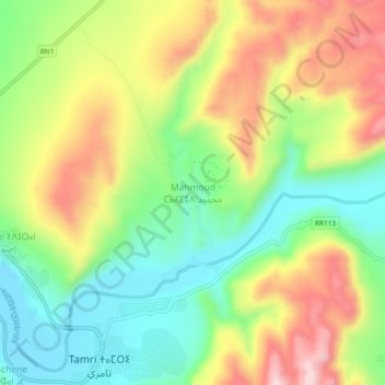 Carte topographique Mahmoud, altitude, relief
