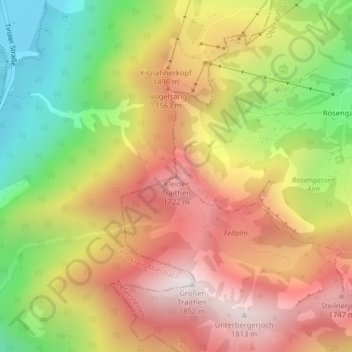 Carte topographique Kleiner Traithen, altitude, relief